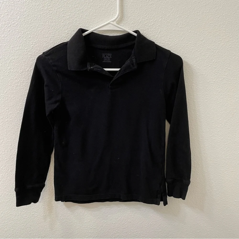 The children’s place rugby shirt black boys medium